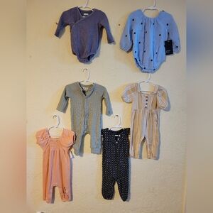 Baby Girl Fall Romper Bundle 6-9 M Crown & Ivy Disney Jessica Simpson Grayson